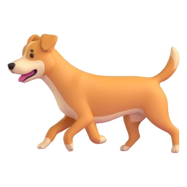 dog running playful motion sticker