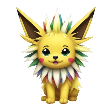 Jolteon with colorful stripes full body sticker