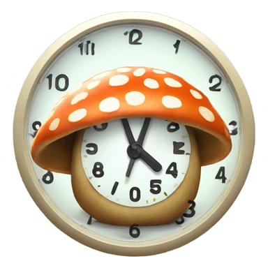 Clock showing time as 8:36 on a magic mushroom trip sticker