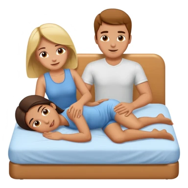 Girl massaging guy on bed sticker