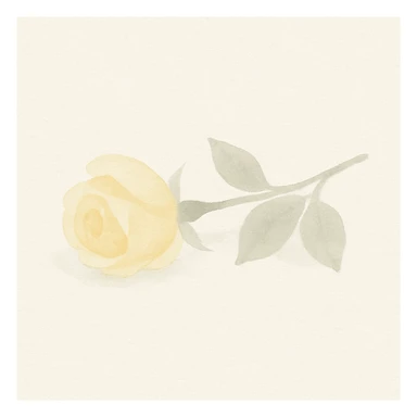 yellow rose laying on its side, watercolor illustration sticker