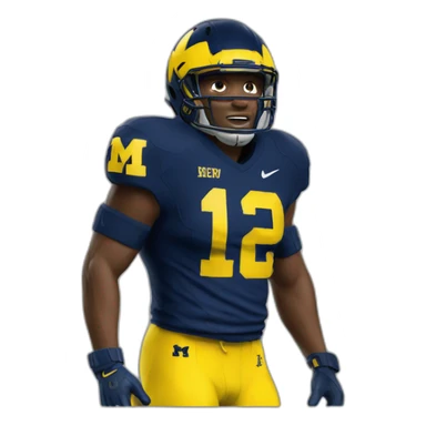 university of michigan football player sticker