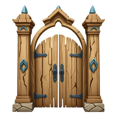 Cracked Temple Gate wood sticker