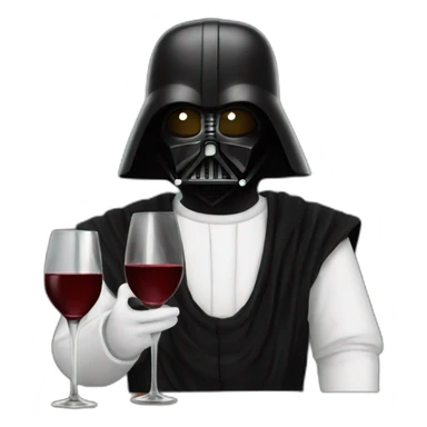 Darth Veder drinking wine  sticker
