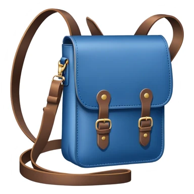 blue leather messager bag sticker