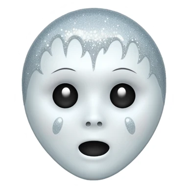 white Ghost face glitter  sticker