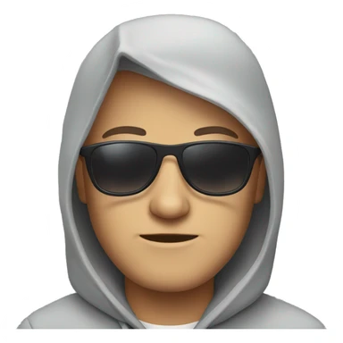 White Person in grey hoodie wearing sunglasses sticker