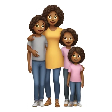 Mother and her children sticker