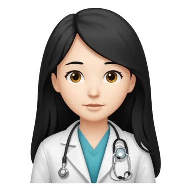 second year of medicine, but avatar with long black hair sticker
