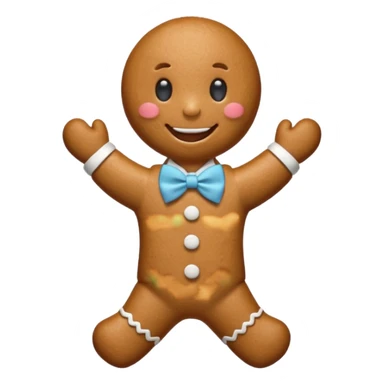 Gingerbread man with light blue bow sticker