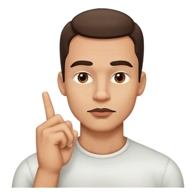 a man with a finger on his lips with a very strong jawline sticker