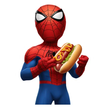 Spider-Man eat a hot dog sticker