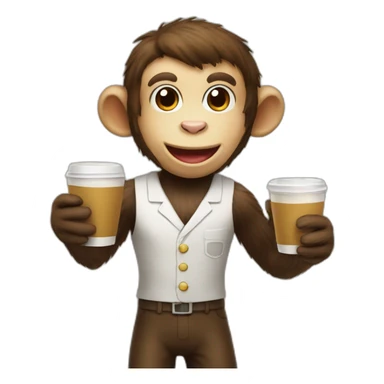 monkey barista sticker