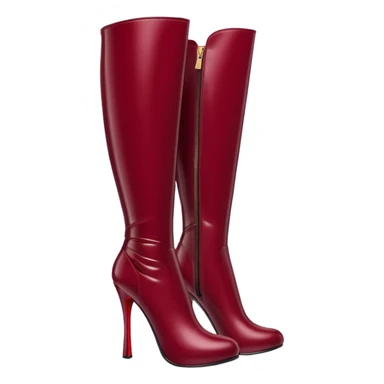 burgundy red latex knee high heel boots sticker