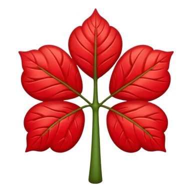 Un trébol de cinco hojas rojo sticker