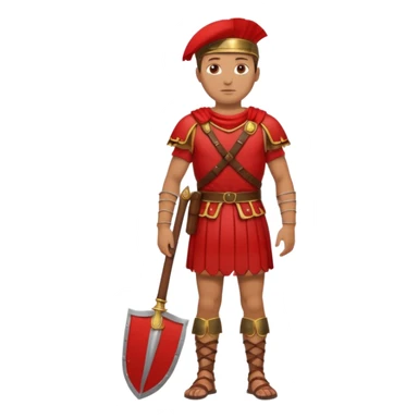 roman soldier without armor, just red clothing and fullbody view sticker