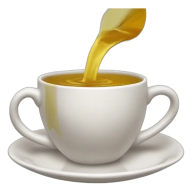 Pouring tea from teapot into a tea cup sticker