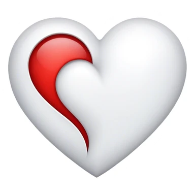 white heart fill only half red sticker