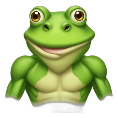 Muscular frog sticker