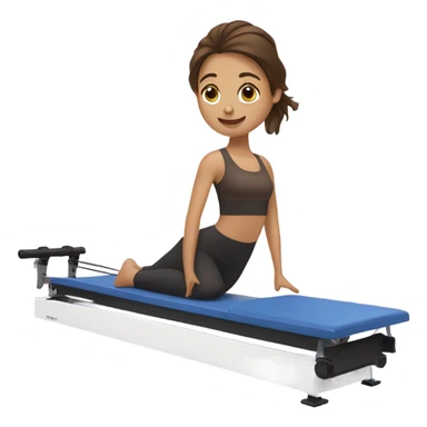 A brown hair girl doing Pilates reformer  sticker