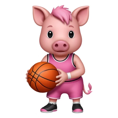 Hog holding a basketball  sticker