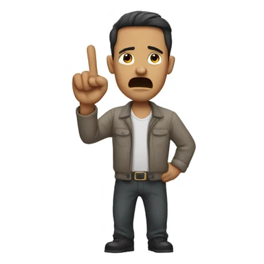 Man saying no with finger sticker