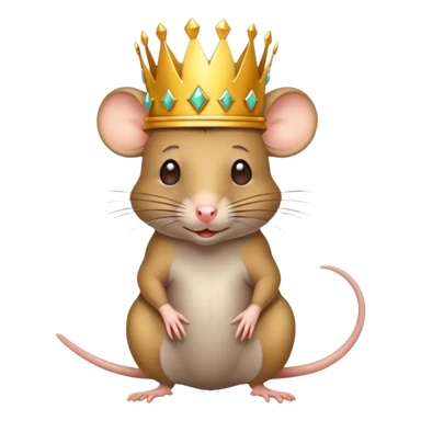 Rat wearing a crown sticker