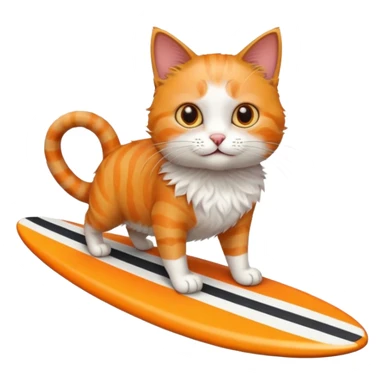 cat surfing sticker