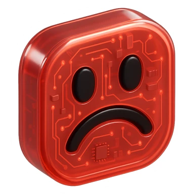 red emoji, glossy finish, no background sticker