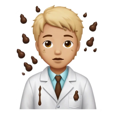 poo and labcoat sticker