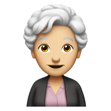 old lady with black hair standing like a lady  sticker