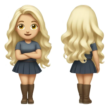 skirt windy thick girl thigh high white blonde sticker