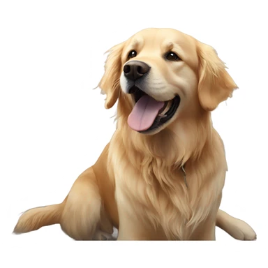 Golden retriever at beach  sticker