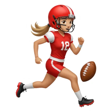 Long Haired Football Players, Female player with ponytail running sticker