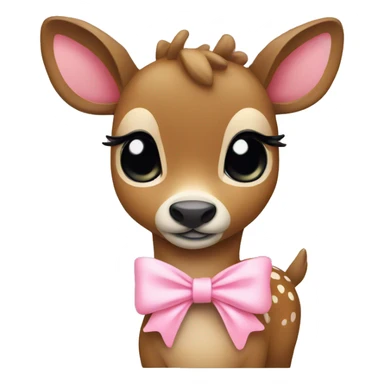 Deer with baby pink bow sticker