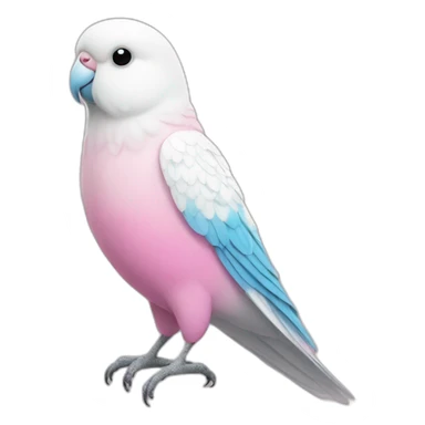 all feather white, feet pink budgie sticker