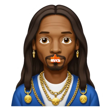 Snoop Dogg with dark brown long hair sticker