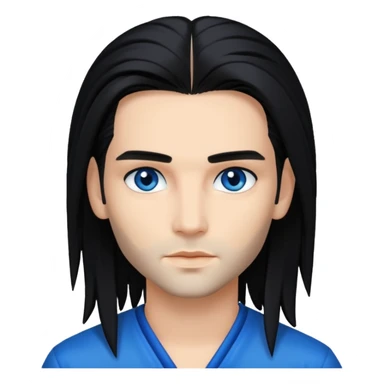 Bill Kaulitz with black long hair sticker