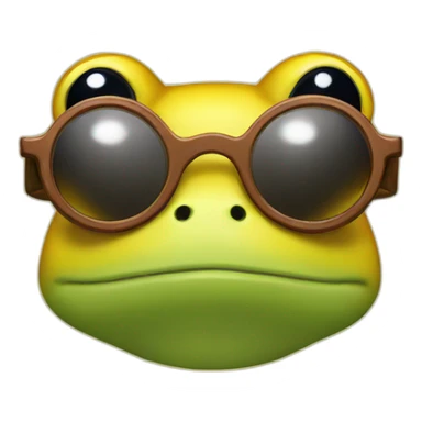 Yellow frog with glasses sticker
