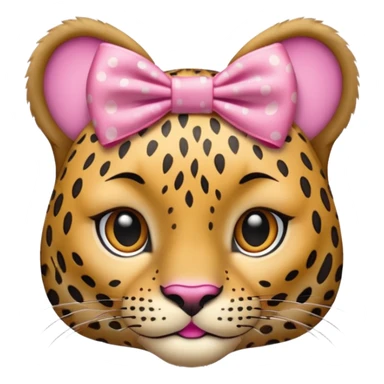 léopard avec une petite boucle rose sticker