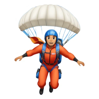 A base jumper soaring through the sky, with a parachute deployed, gliding over a dramatic cliffside or tall building. The background showcases a vast landscape below, with clouds and open skies, emphasizing the adrenaline and freedom of the sport sticker