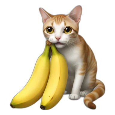 cat octoupus eating bananas sticker