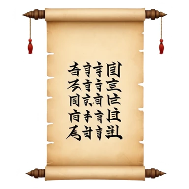 Calligraphy Scroll – Hanging vertical scroll with painted characters. sticker