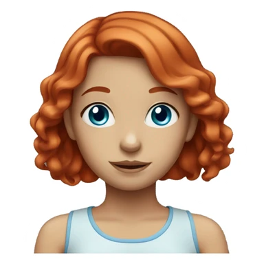 Girl with red hair and blue eyes  sticker