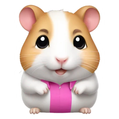 Cute hamster wearing a pink shirt sticker