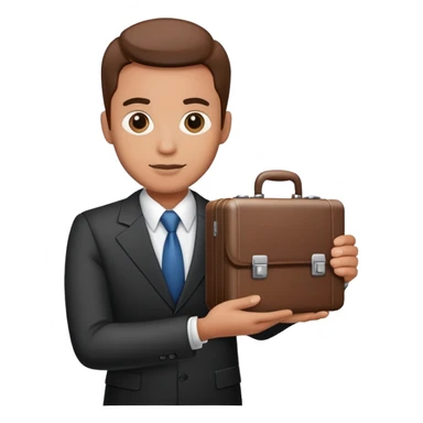 A businessman holds the case logo in his hands sticker