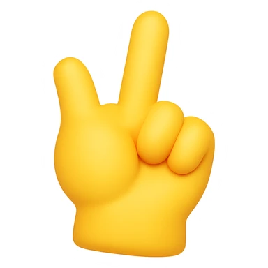 Make the foam finger look more puffy and soft in the style of emoji. Keep the transparent background. sticker