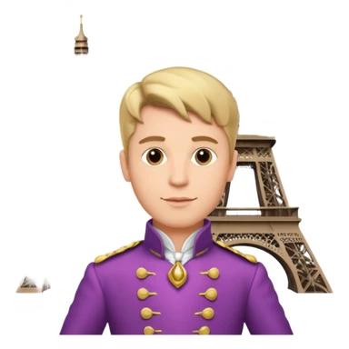 Parisian man in a prince dress on the Eiffel Tower sticker