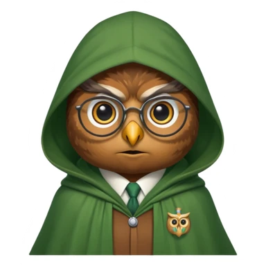 owl professor in green cloak  sticker