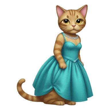 Cat wearing a ball dress sticker
